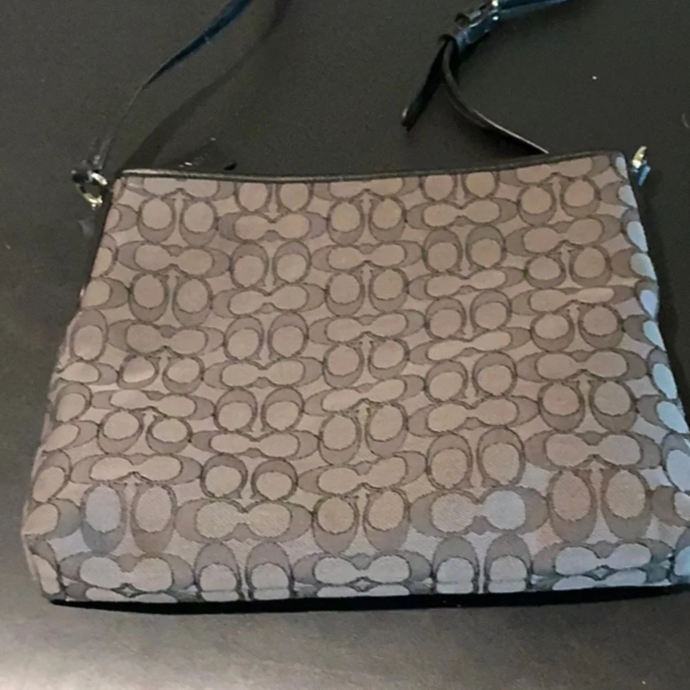 Coach Signature Black and Gray Shoulder Bag
